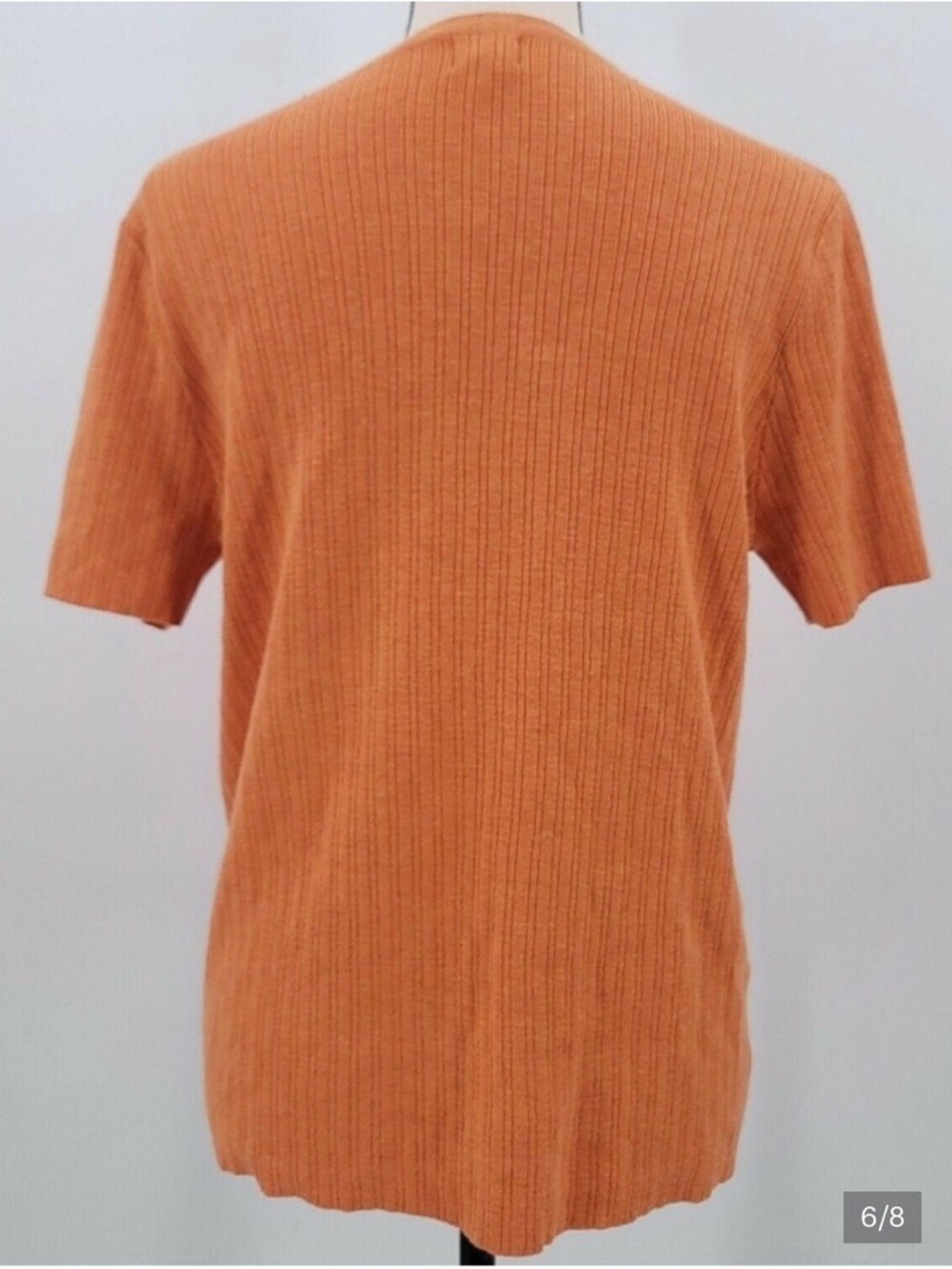 A New Day Women's Burnt Orange Ribbed Short Sleeve Knit Top - Size XXL - Picture 4 of 5